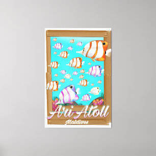 Toile Ari Atoll Maldives poster voyage