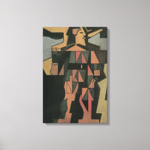 Toile Arlequin de Juan Gris, Cubisme Vintage Art