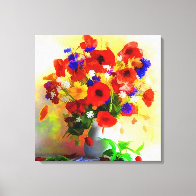 Toile Arrangement de fleurs de pavot (Recto)