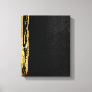 Toile Arrière - plan abstrait d'or de noir de peinture