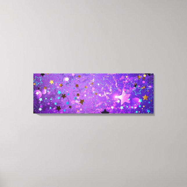 Toile Arrière - plan de feuille violet avec étoiles (Recto)