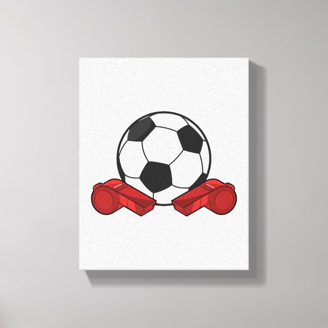 Toile Arrivée sifflet & balle de football (Recto)