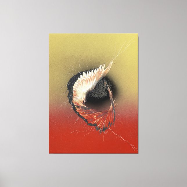 Toile Arrivée sur une aile et une prière (Recto)