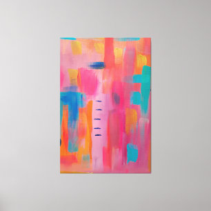 Toile Art Abstrait audacieux en rose et bleu
