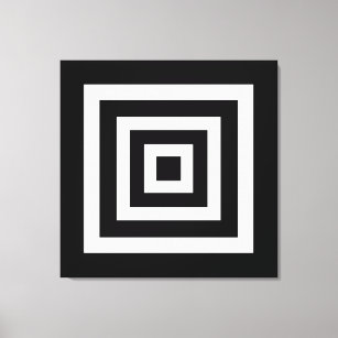 Toile Art Abstrait avec Carrés en noir et blanc