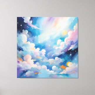 Toile Art Abstrait avec thème ciel