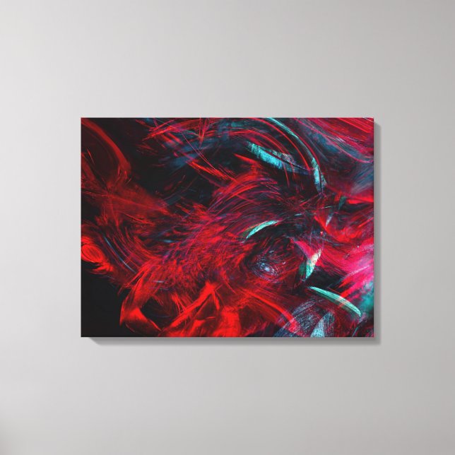 Toile Art Abstrait bleu et rouge (Recto)
