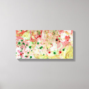 Toile Art Abstrait coloré moderne rose rouge jaune vert