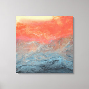 Toile Art abstrait - "coucher du soleil orageux "