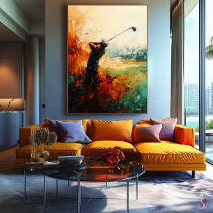 Toile Art abstrait de golfeur