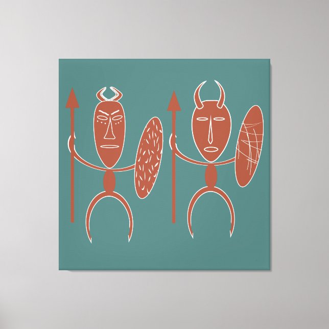 Toile art Abstrait de guerrier tribal africain (Recto)