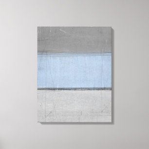Toile Art abstrait gris et bleu "minimal"