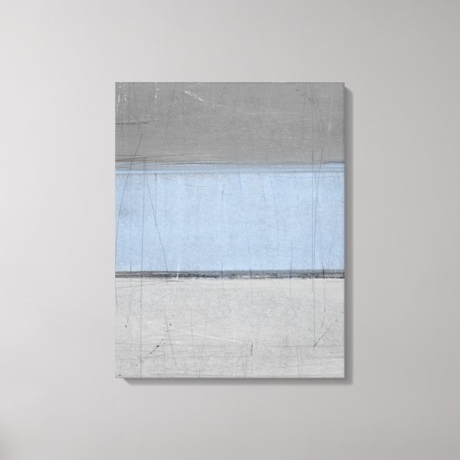 Toile Art Abstrait gris et bleu "minimal" (Recto)