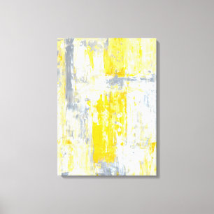 Toile Art abstrait gris et jaune "totalement unique"