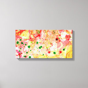 Toile Art Abstrait moderne tendance couleur rose rouge