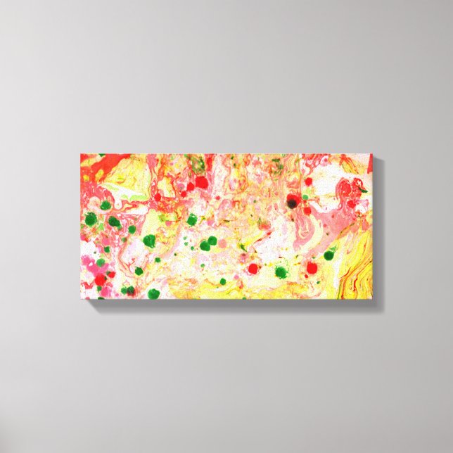 Toile Art Abstrait moderne tendance couleur rose rouge (Recto)