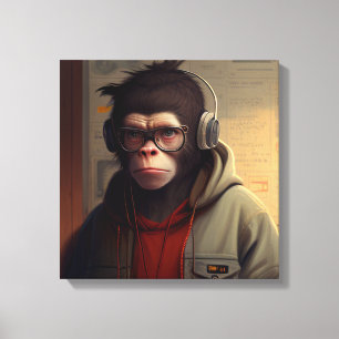 Toile art abstrait monkey
