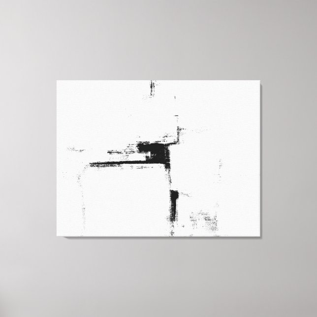 Toile Art Abstrait noir et blanc "entouré" (Recto)