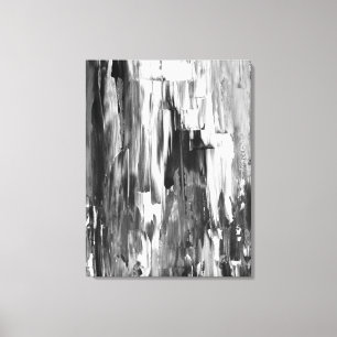 Toile Art abstrait noir et blanc "fondu"