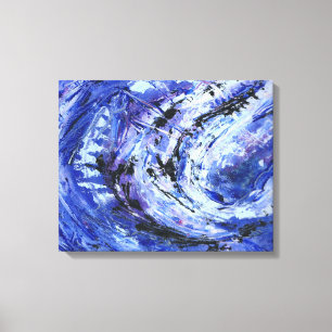 Toile Art abstrait 'Nuances de bleu'