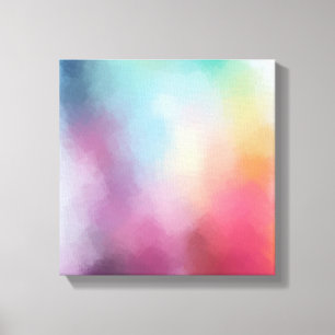 Toile Art Abstrait rose rouge jaune bleu violet vert