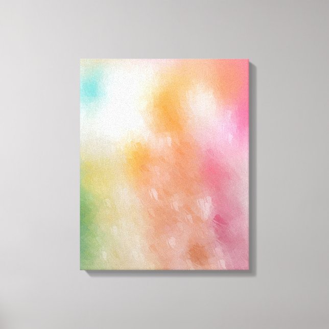 Toile Art Abstrait Rouge rose bleu violet vert jaune (Recto)