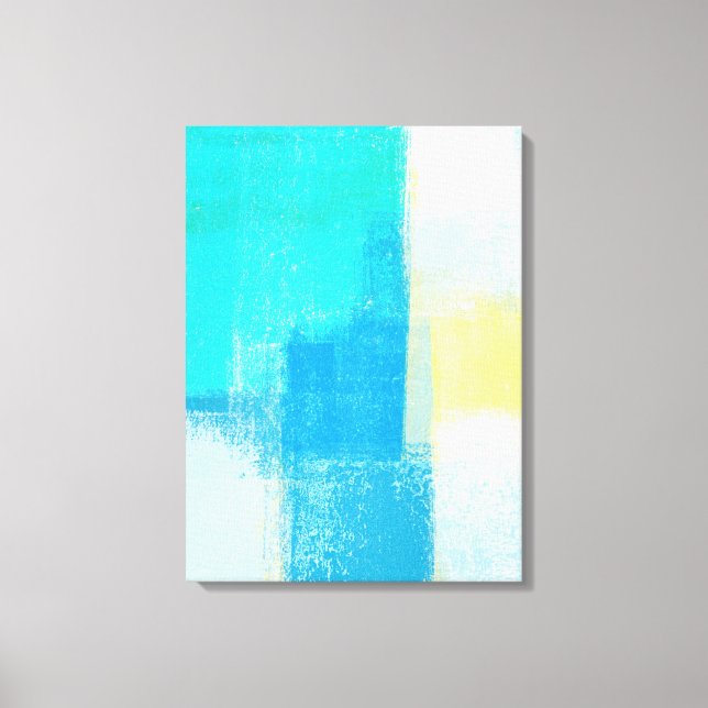 Toile Art Abstrait Turquoise "profond" (Recto)