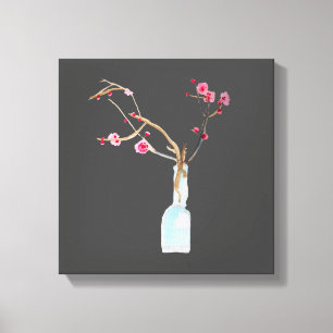 Toile art aquarelle de fleur de cerisier sakura