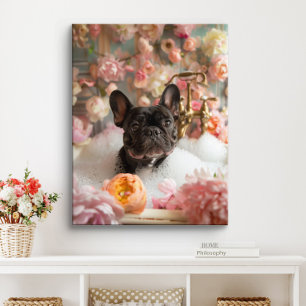 Toile Art Bouledogue Français   Frenchie dans la salle d