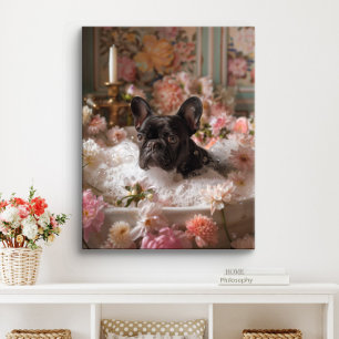Toile Art Bouledogue Français   Frenchie dans la salle d