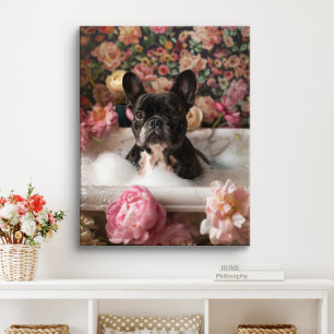 Toile Art Bouledogue Français   Frenchie dans la salle d