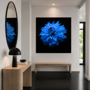 Toile Art Canvas Fleur de Dahlia Bleue