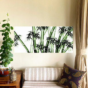 Toile Art chinois en bambou - un - vert