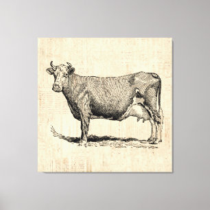 Toile Art classique de la vache à l'ancienne