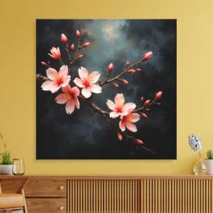 Toile Art de la fleur de pêcher vietnamienne