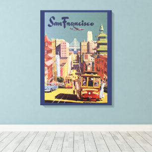 Toile Art de l'affiche de voyage des anciennes voitures