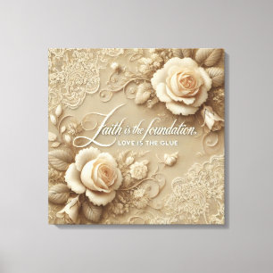 Toile Art de l'IA Rose enchantée
