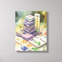 Art de Mahjong à l'aquarelle