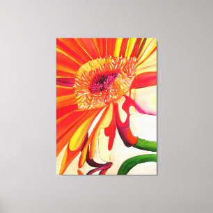 Toile Art de peinture à l'aquarelle de fleurs de Gerbera