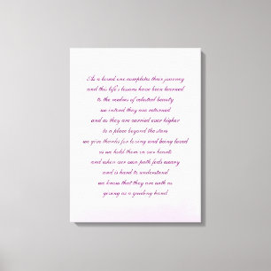 Toile Art de poème de sympathie
