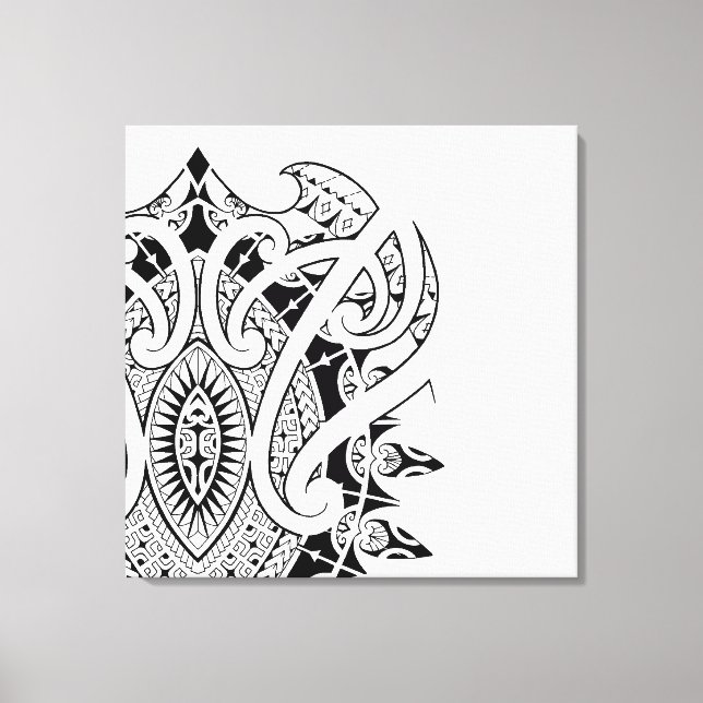 Toile Art de style marquais polynésien et maori (Recto)