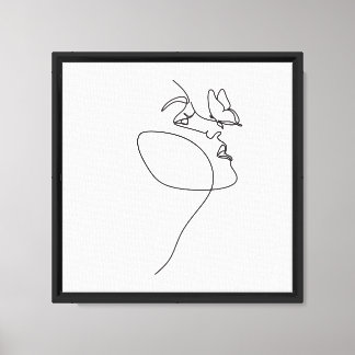 Toile Art de visage minimaliste en une ligne | Ligne abs