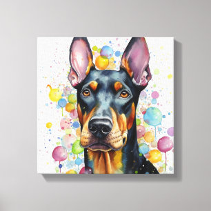Toile Art Doberman coloré moderne