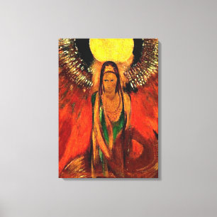 Toile art d'Odilon Redon, La Flamme, déesse du feu