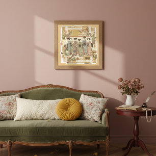 Toile Art élégant de collage Ukiyoe – Sti de beauté vint