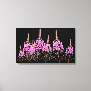 Toile Art élégant violet rose frêne boho floral