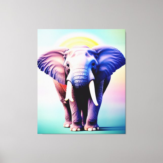 Toile Art Eléphant Vibrant Une Pop de Couleur pour votre (Recto)