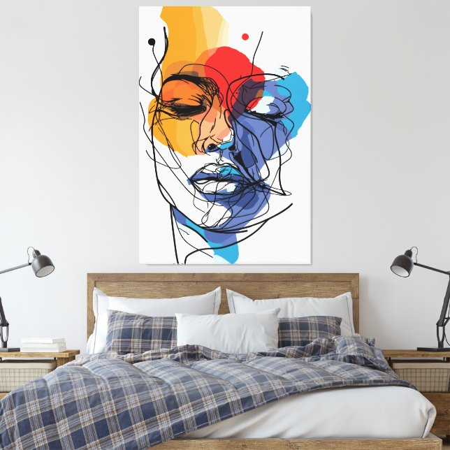 Toile Art facial de ligne fluide Abstraite (Insitu(Chambre))