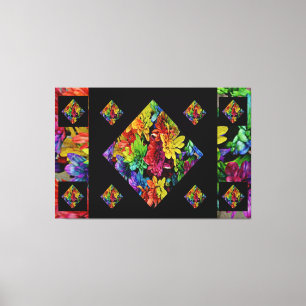 Toile Art Floral Abstrait multicolore