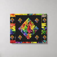 Art Floral Abstrait multicolore (20 X 16)